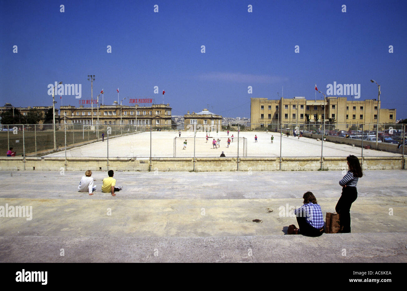 Unter 12 s Fußballspiel, Valletta, Malta. Stockfoto