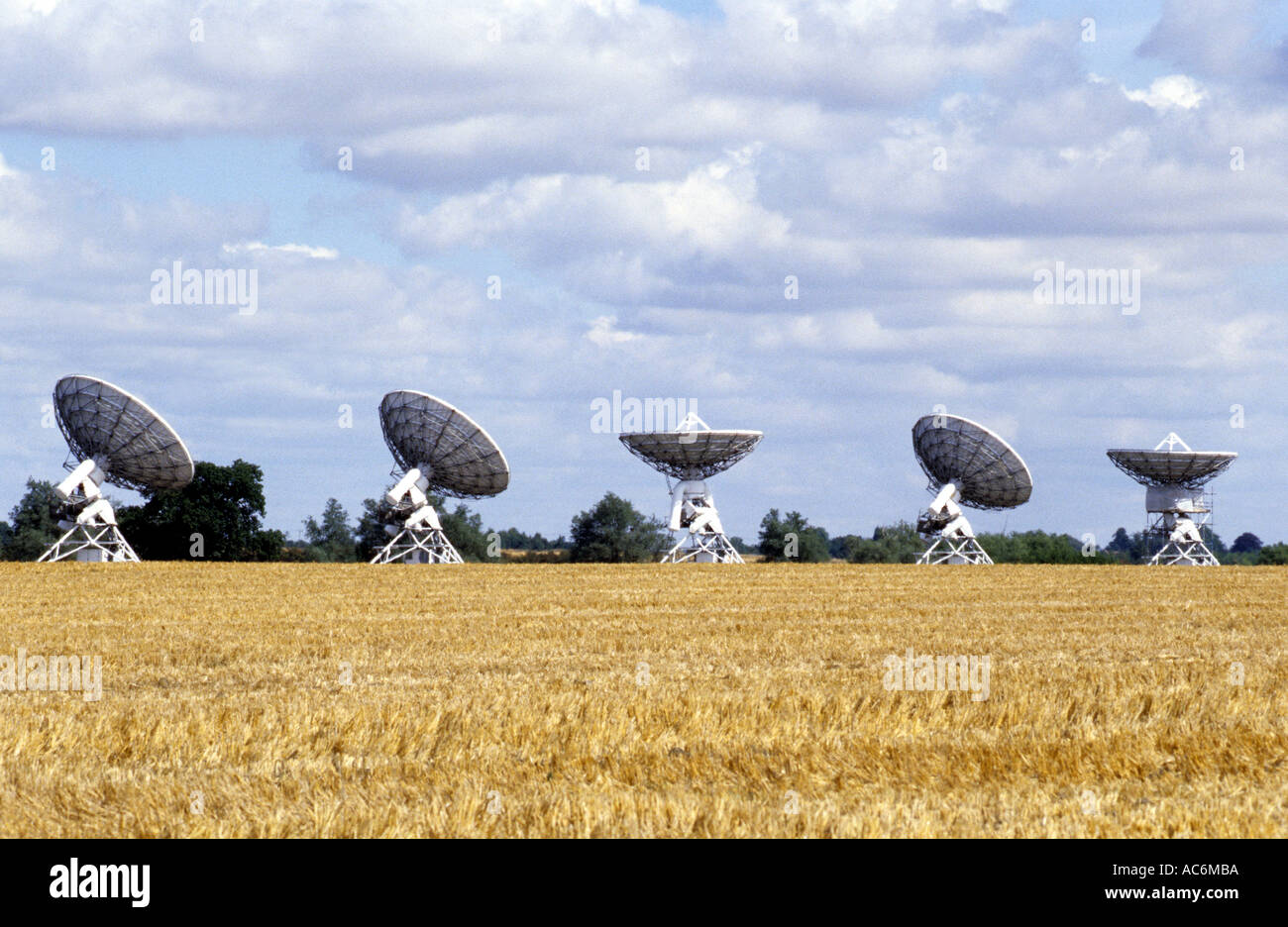 Satelliten-Bodenstation Cambridge, UK. Stockfoto