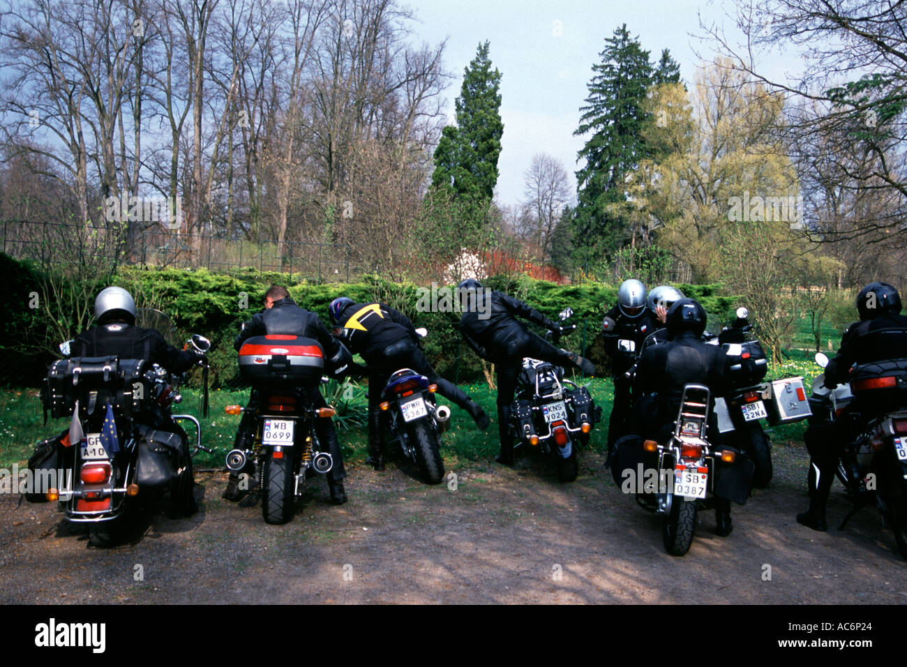 Gruppe von Motorradfahrern aus Polen Stockfoto