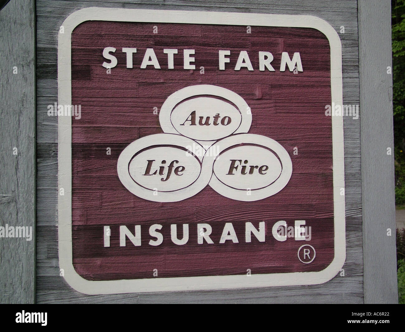 AJD42955, State Farm Insurance, Auto, Leben, Feuer, Schilder Stockfoto