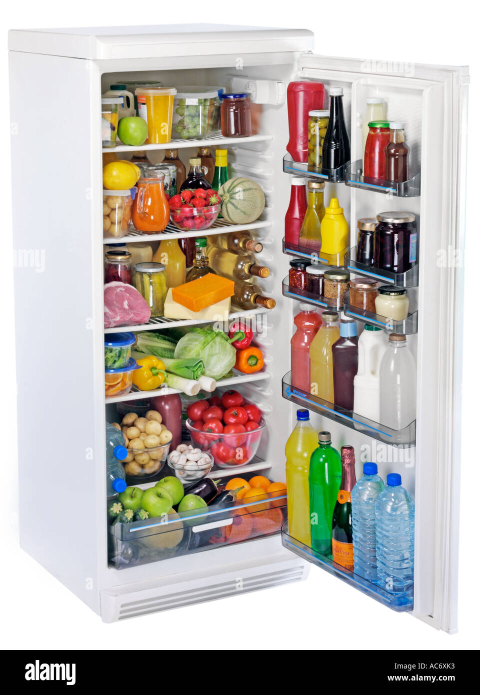 Offenen Voller Kuhlschrank Ausschneiden Stockfotografie Alamy