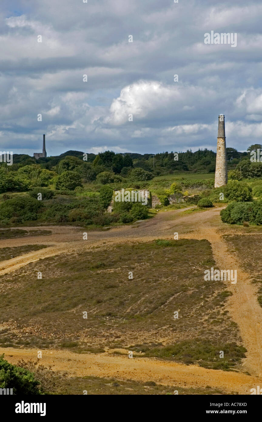die narbige Zinnbergbau Landschaft in der Nähe von Chacewater in Cornwall, england Stockfoto
