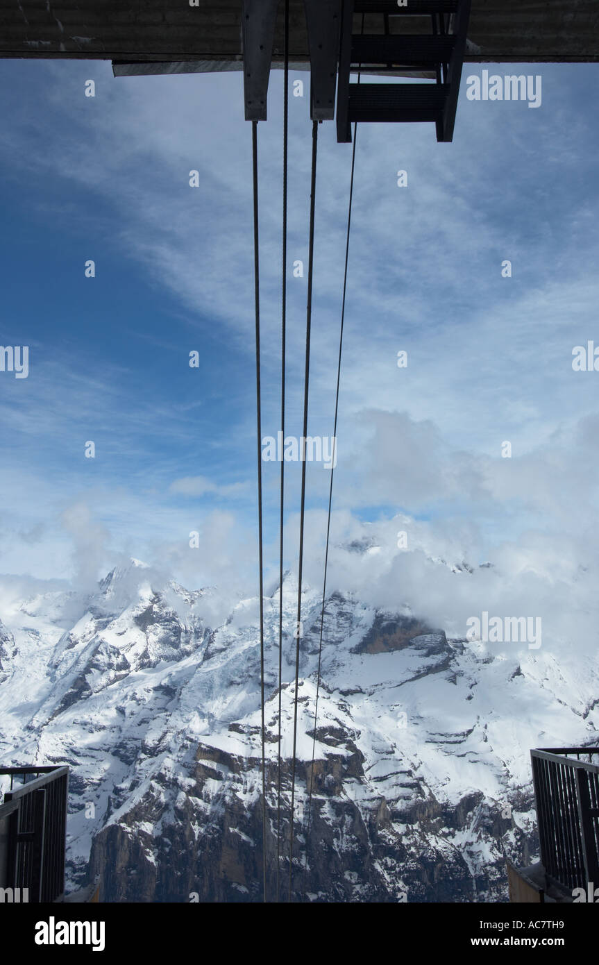 Seilbahn-Station Schilthorn in Mürren Kanton Bern Schweiz Stockfoto