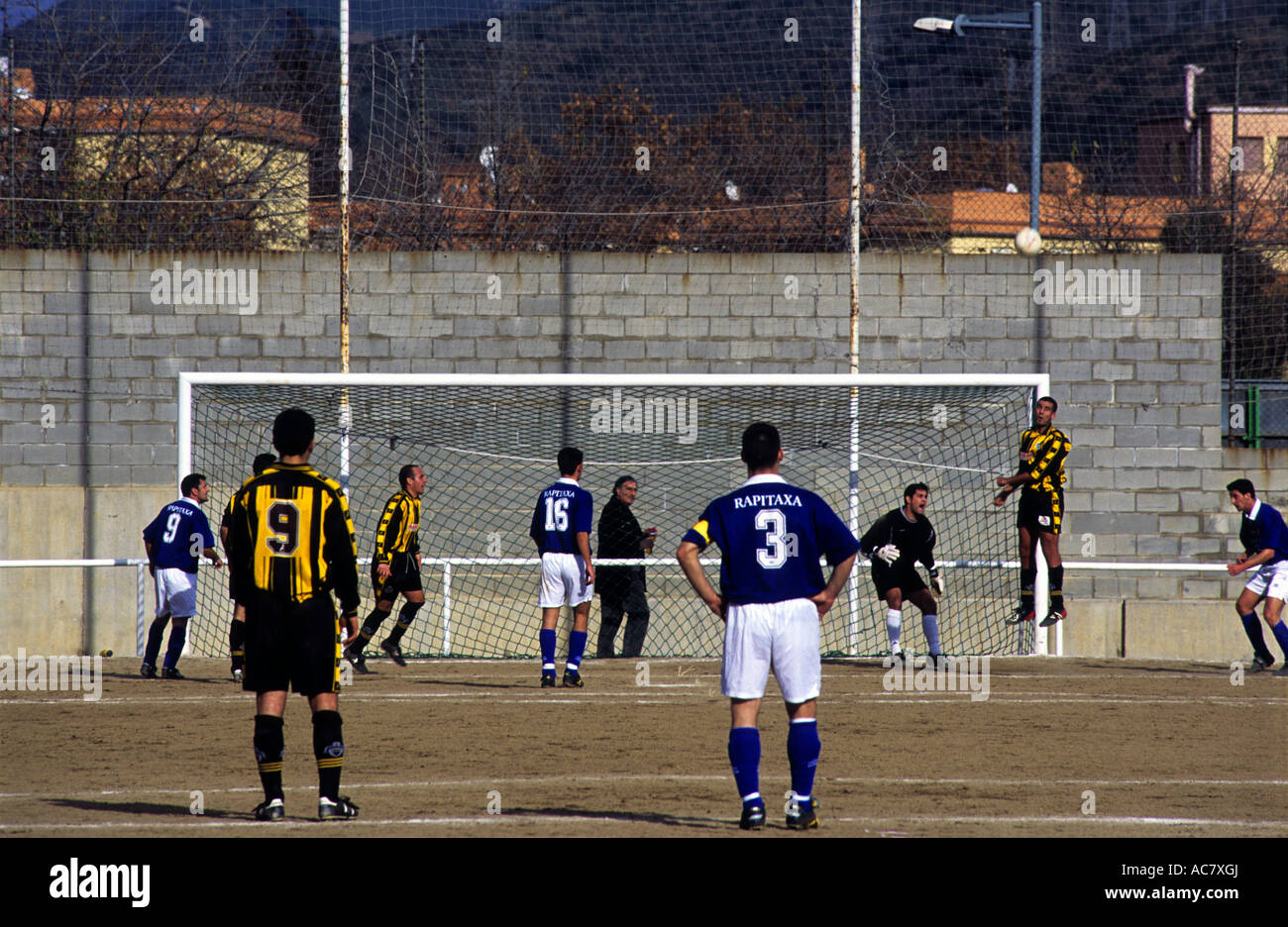 Amateur-Fußballspiel, Barcelona, Spanien. Stockfoto