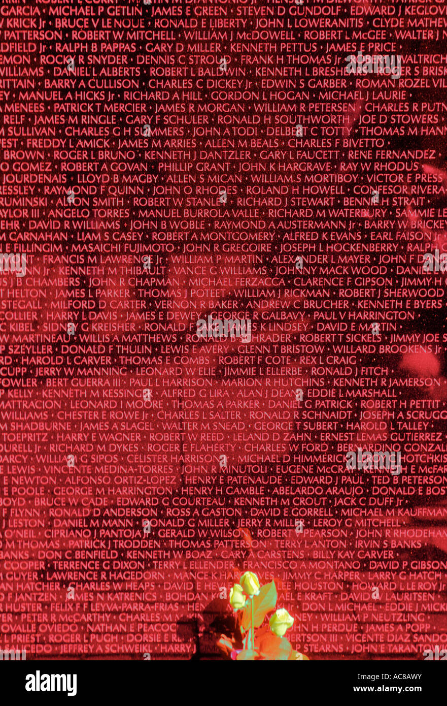 Vietnam Veterans Memorial Wall Washington DC District Of Columbia Stockfoto