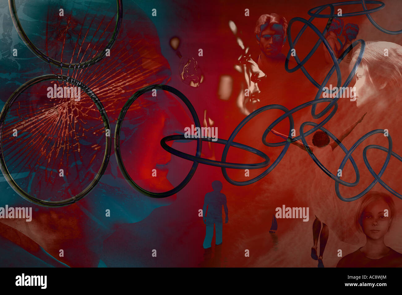 Gebrochene Ketten des Speichers. Stockfoto