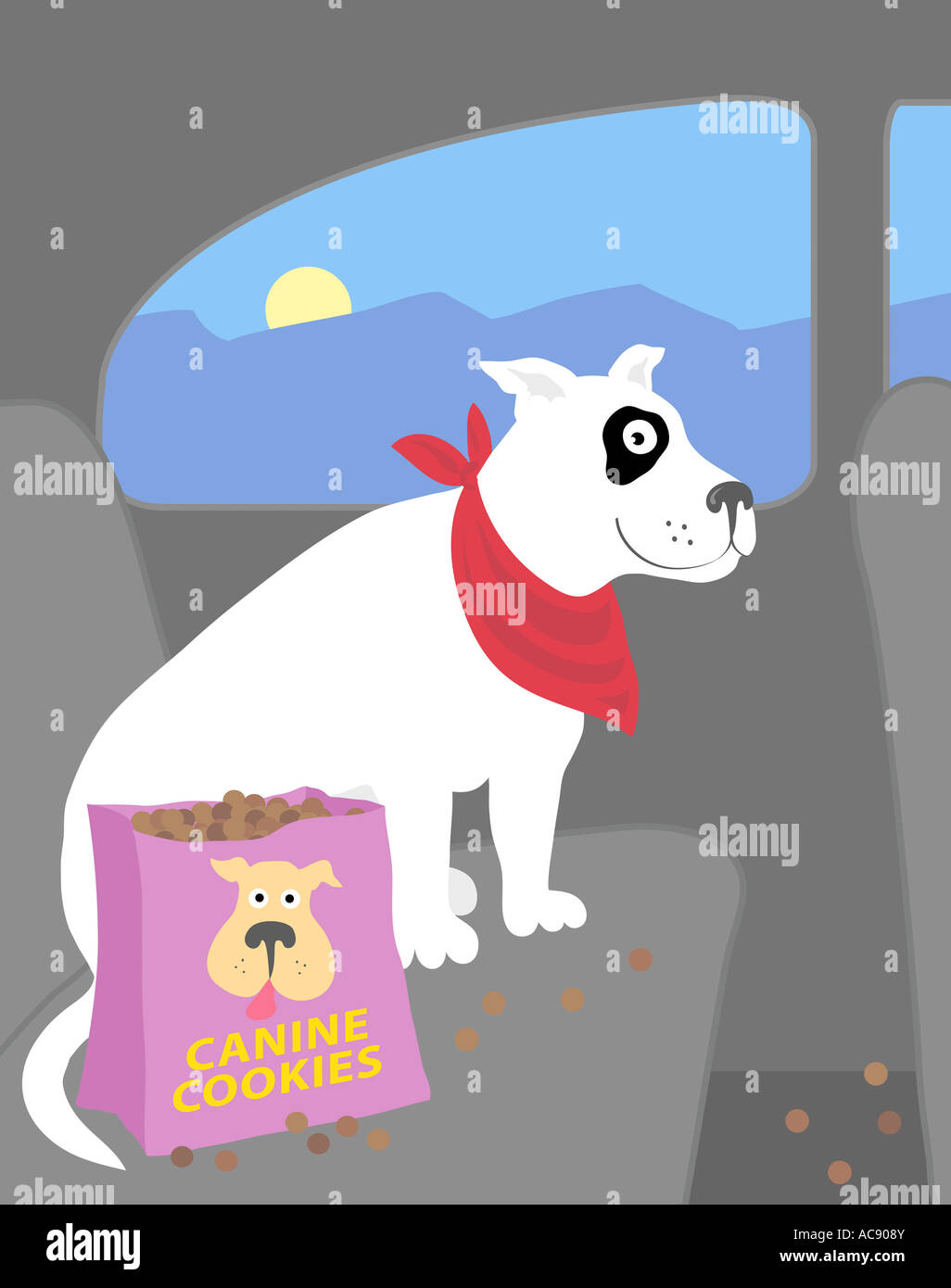 Hunde Reisen 1 Linda Braucht (b.20th C. American) Computergrafik Stockfoto