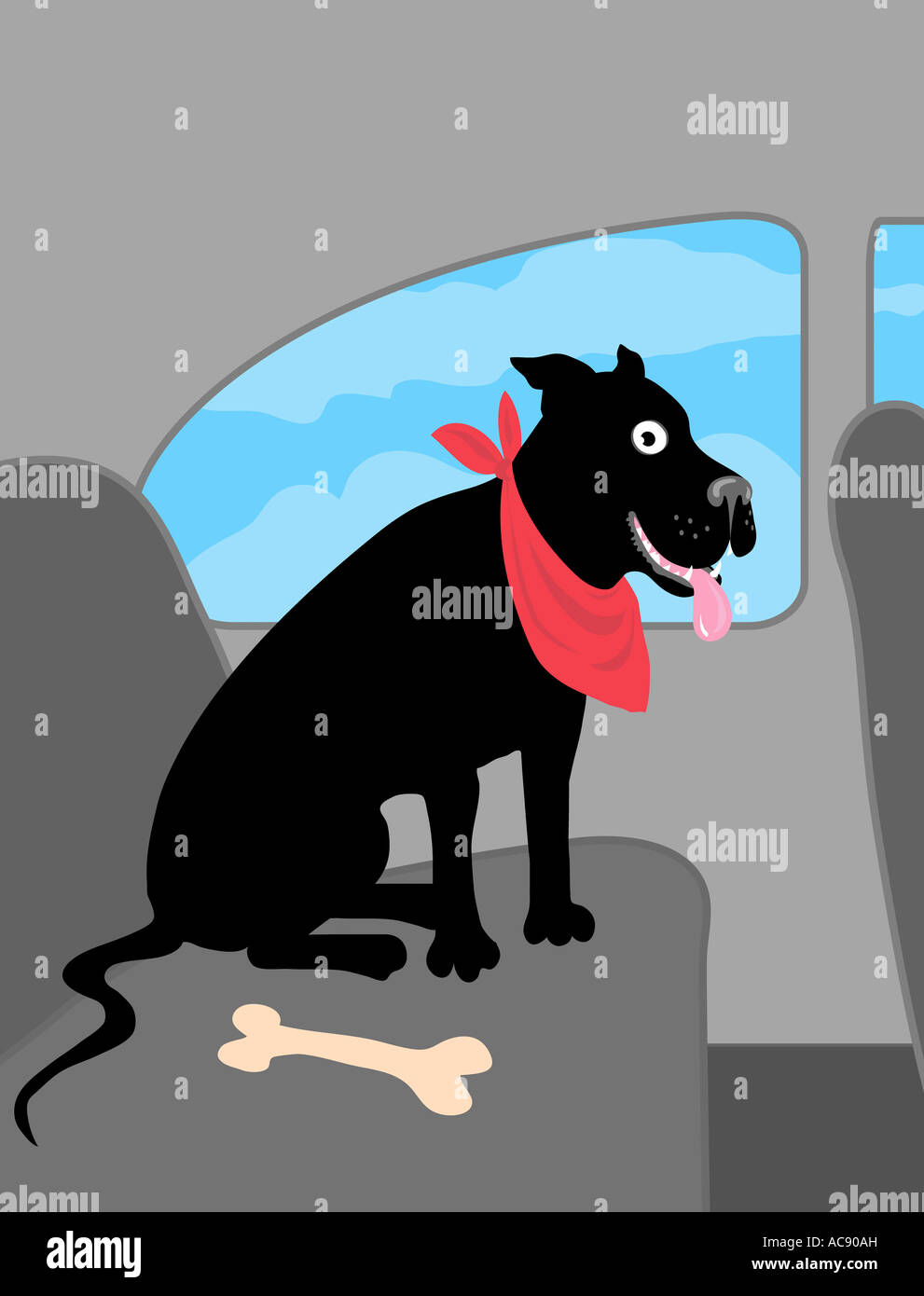 Hunde Reisen 7 Linda Braucht (b.20th C. American) Computergrafik Stockfoto