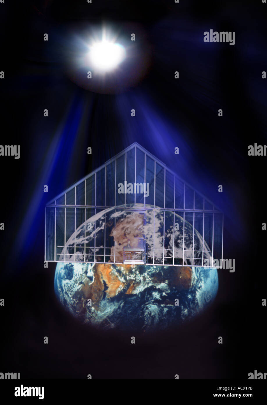 Treibhauseffekt, globale Erwärmung Stockfoto