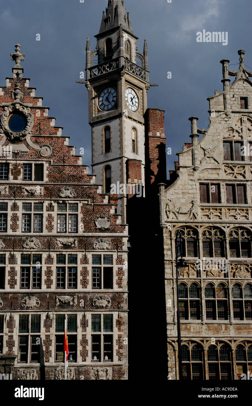 Gent, Gand, Gent in Ost-Flandern, Belgien. Eine Universitätsstadt von Bars und Restaurants und der zweitgrößte Hafen in Belgien. Stockfoto