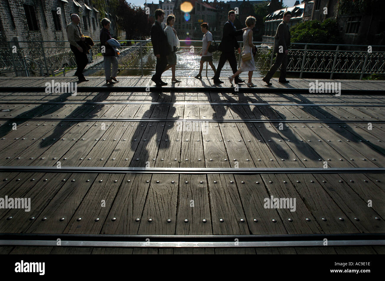 Gent, Gand, Gent in Ost-Flandern, Belgien. Eine Universitätsstadt von Bars und Restaurants und der zweitgrößte Hafen in Belgien. Stockfoto