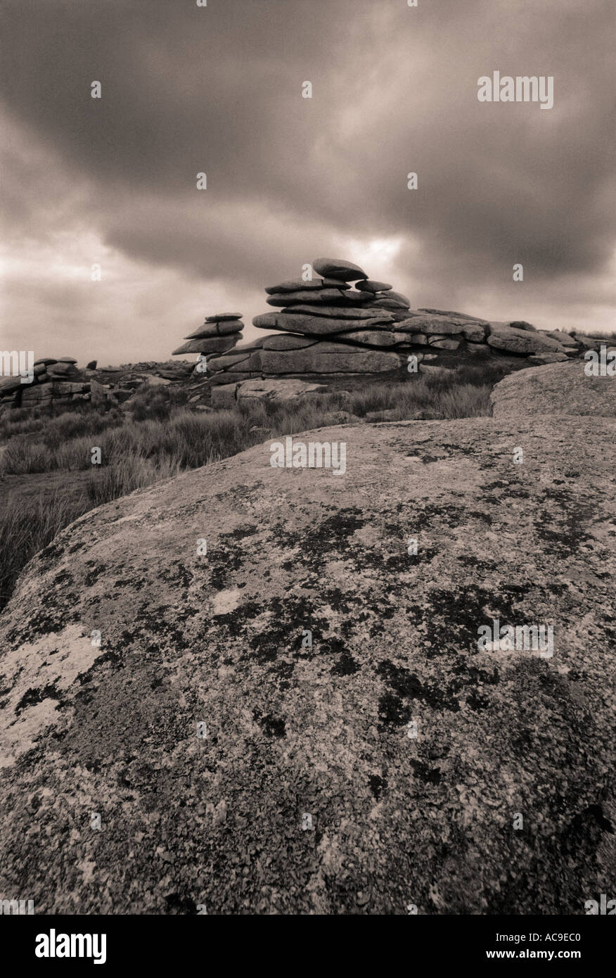 Granit-Tor auf Stowes Hill Bodmin Moor Cornwall UK Stockfoto