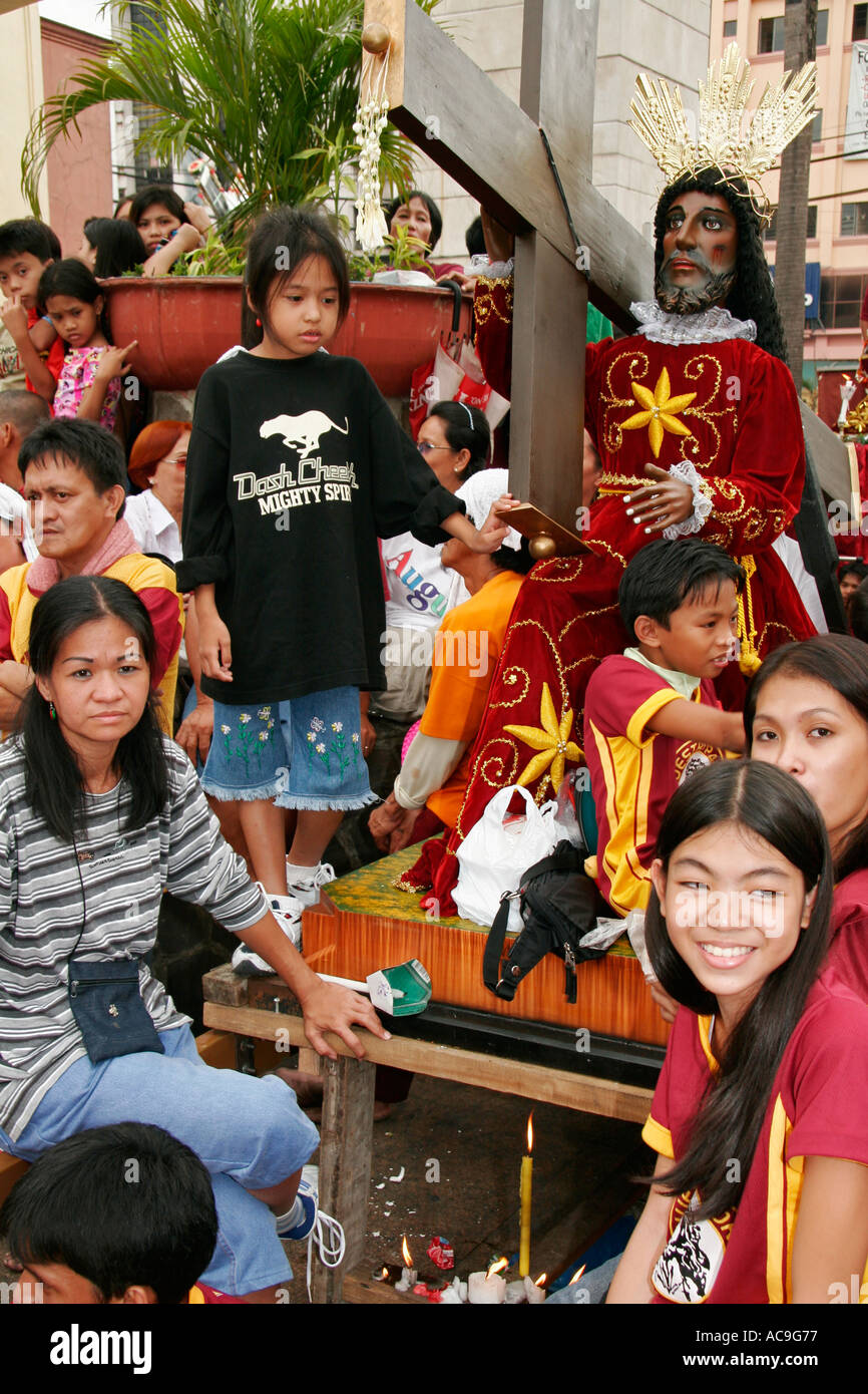 Kirche des schwarzen Nazarener Manila Karfreitags Stockfoto