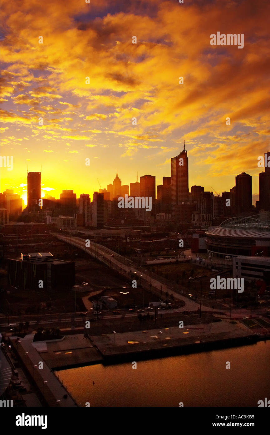 Melbourne CBD bei Dawn Victoria Australia Stockfoto