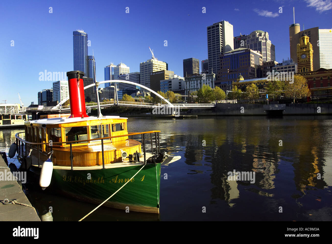 Yarra River Steamboat Melbourne Victoria Australien Stockfoto