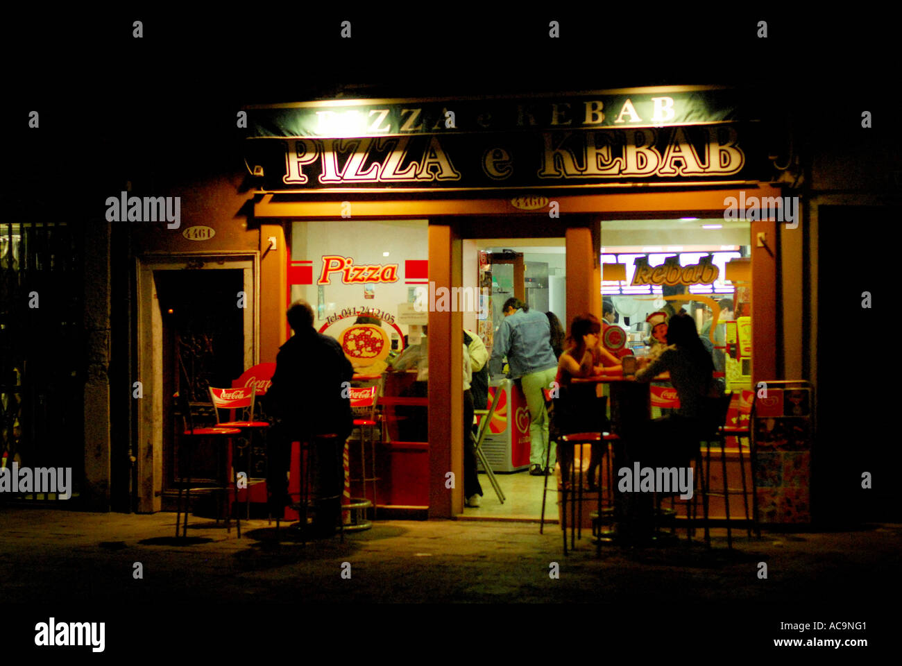 Cafe-Nacht in Venedig-Italien Stockfoto