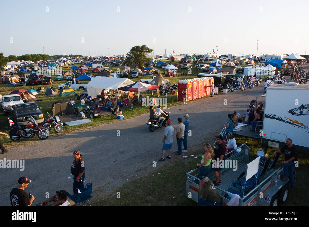 Blick auf Republik von Texas Motorcycle Rally Stockfoto