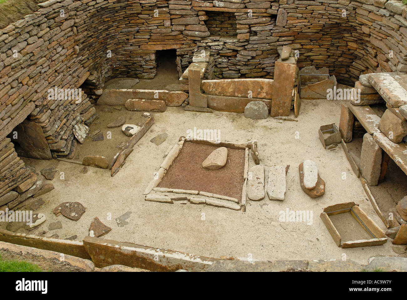 Prähistorische Siedlung, Skara Brae, Orkney, Schottland, Großbritannien Stockfoto