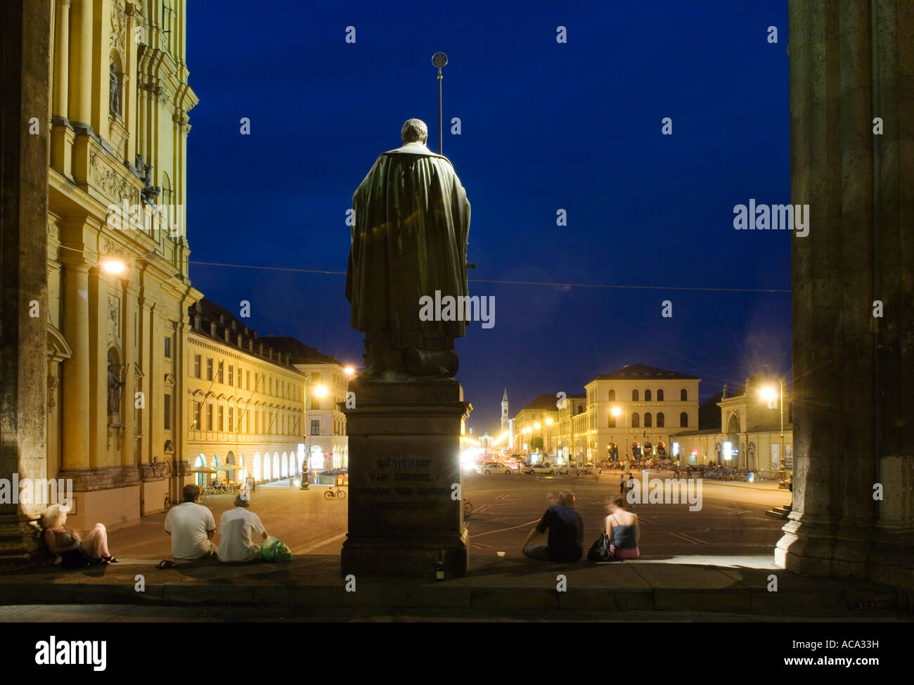 Blick vom Feldherrnhalle, Ludwig Straße, München, Bayern, Deutschland Stockfoto