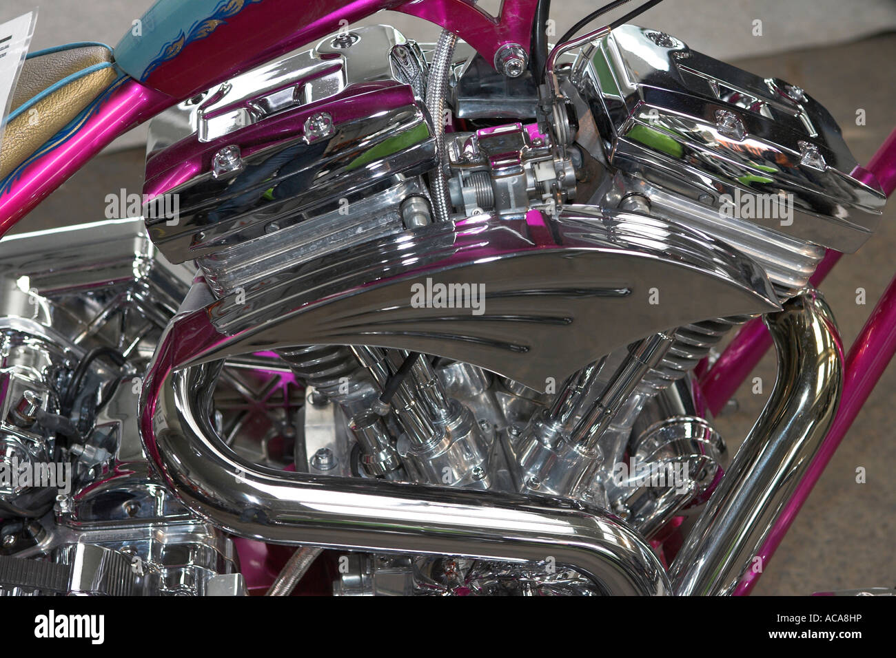 Motor einer Harley-Davidson Stockfoto