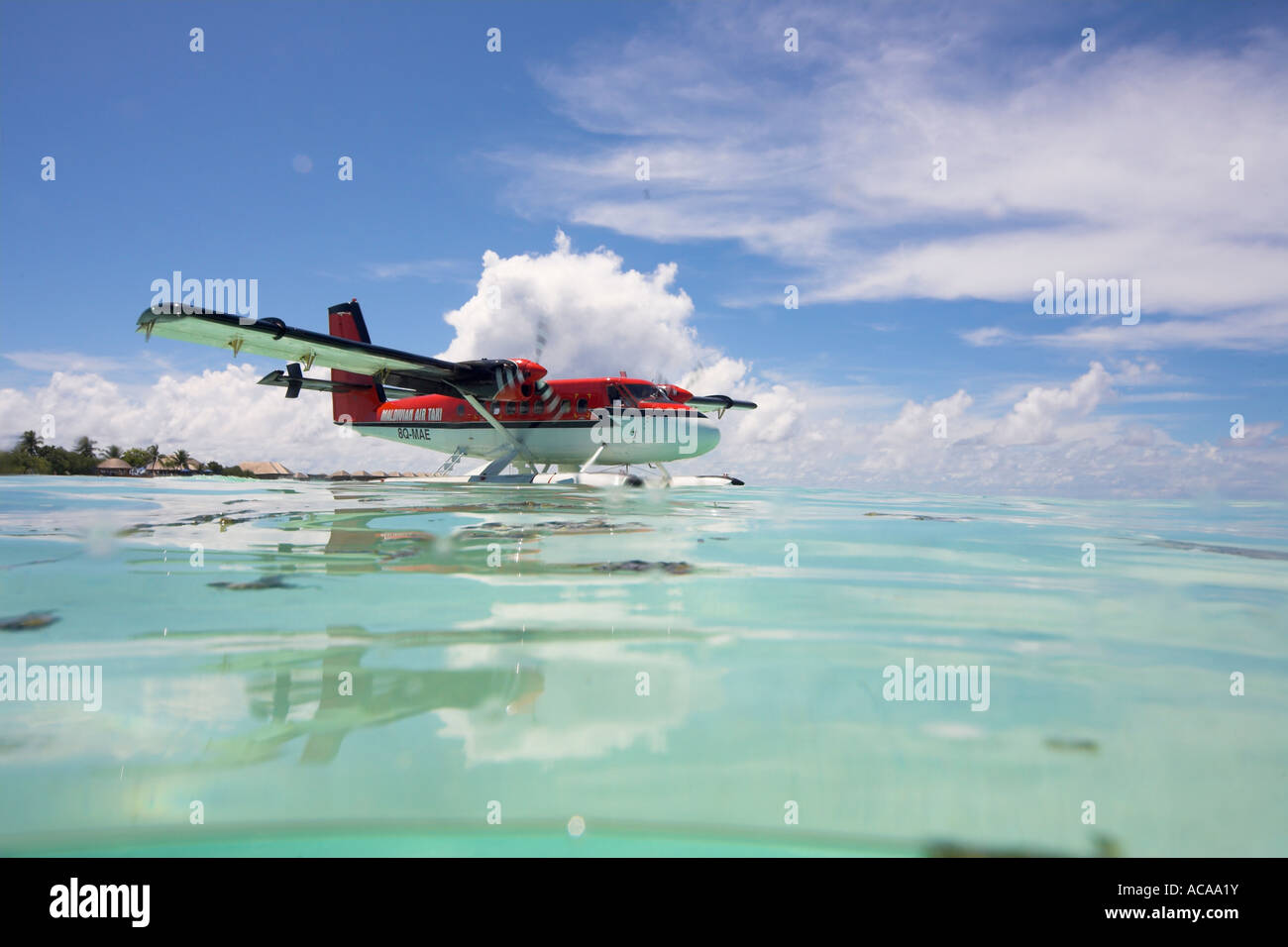 DeHavilland Twin Otter DHC-6-Wasser-Flugzeug, Malediven Stockfoto