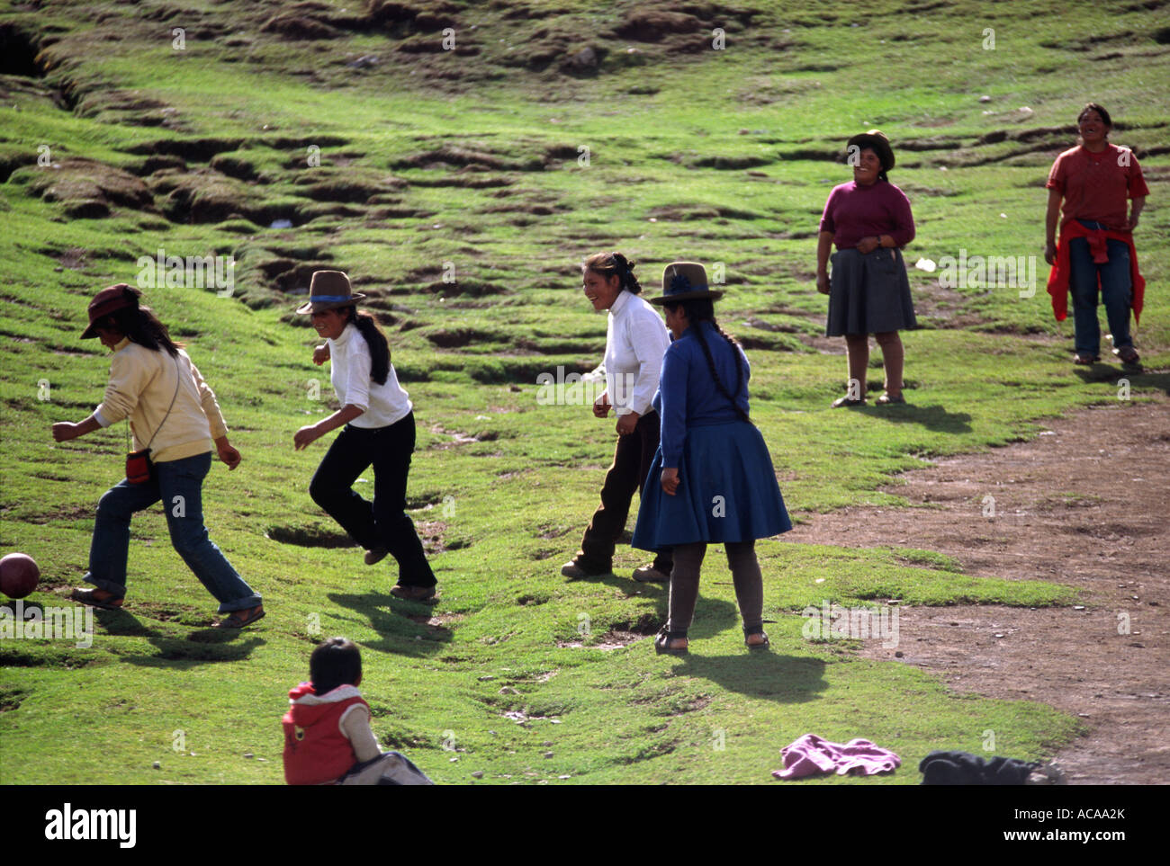 Anden Fußball - Cuzco, PERU Stockfoto