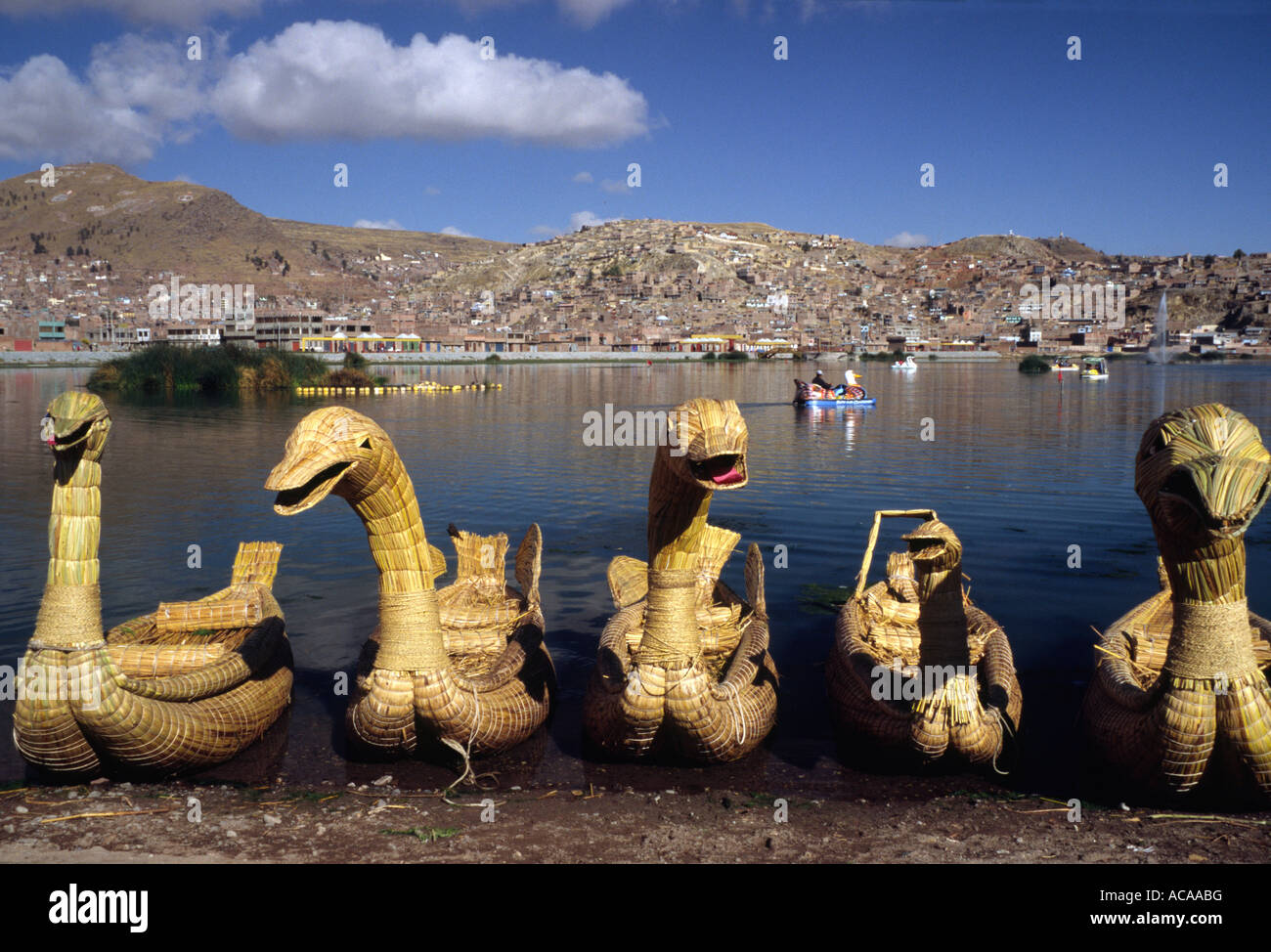Titicaca-See Wwaterfront - Puno, PERU Stockfoto