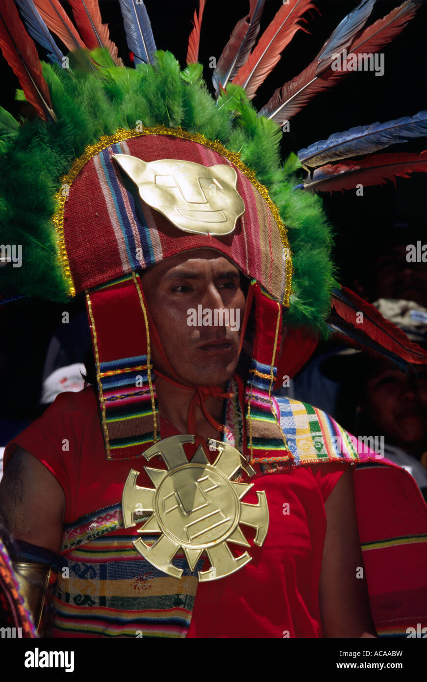 Inka-Krieger - Puno Week-Festival, Puno, PERU Stockfoto