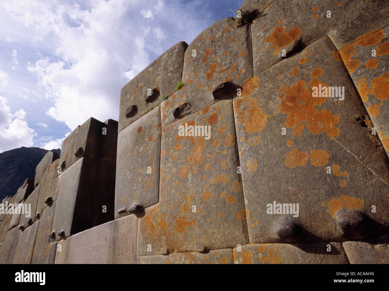 Inka-Tempel - Ollantaytambo, Urubamba PERU Stockfoto