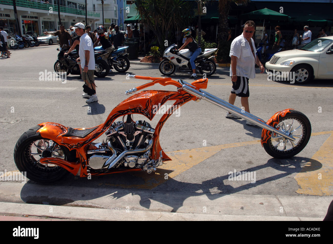 Custom Motorrad, Miami, Florida, USA Stockfoto