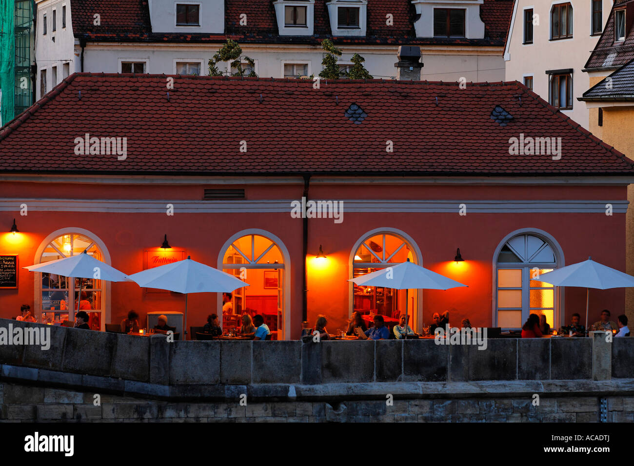 Cafe Trattoria Marina, Regensburg, Oberpfalz, Bayern, Deutschland Stockfoto