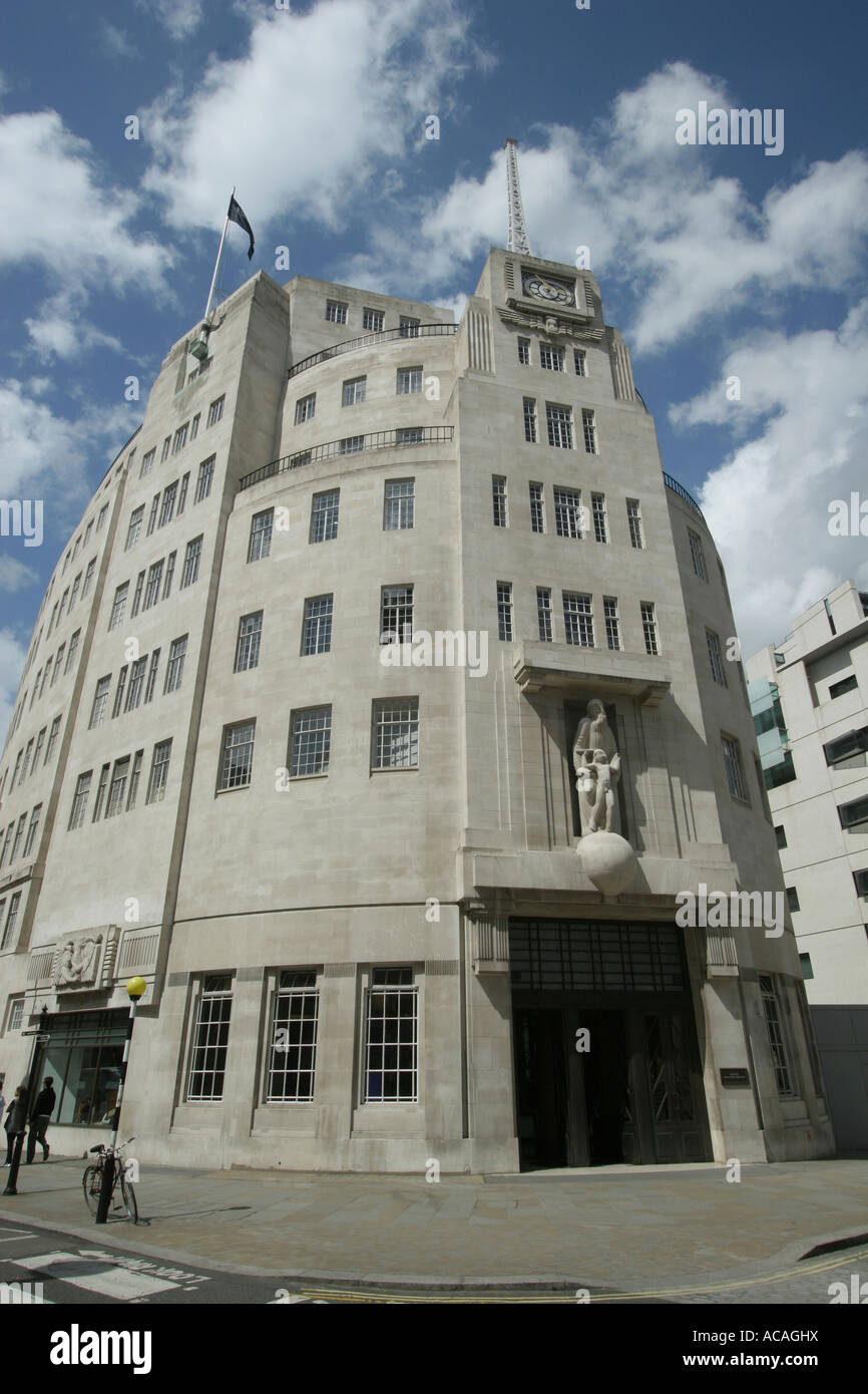 Broadcasting House, BBC, Zentrum von London. Stockfoto