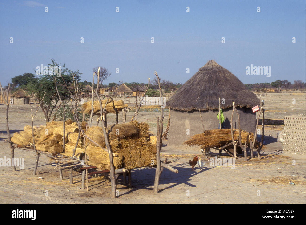 Tswana Dorf Hütte in der Nähe von Kwai-Botswana-Südafrika Stockfoto