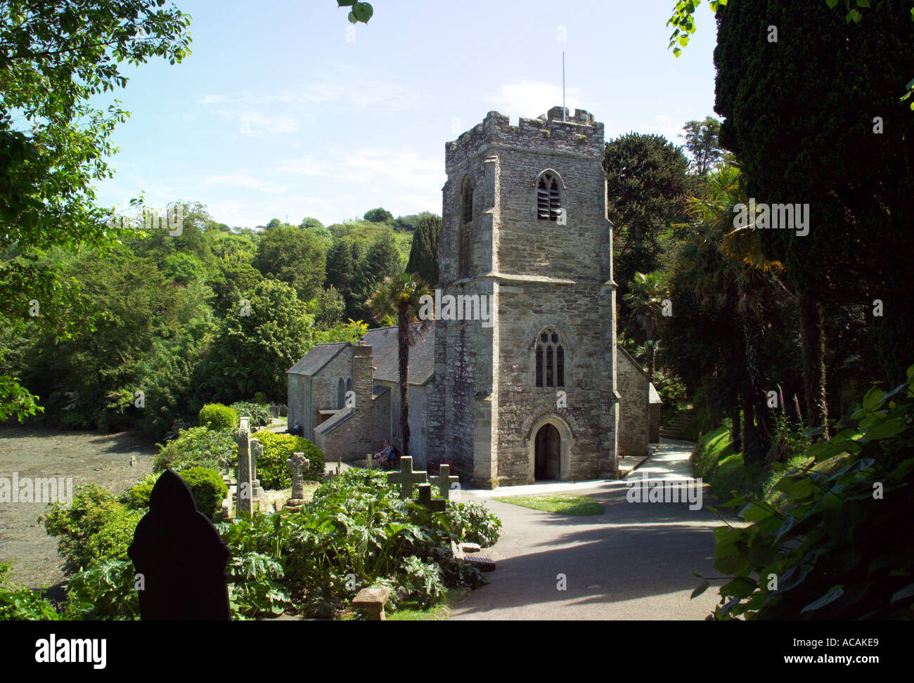St nur Kirche St nur in Roseland Cornwall UK Stockfoto