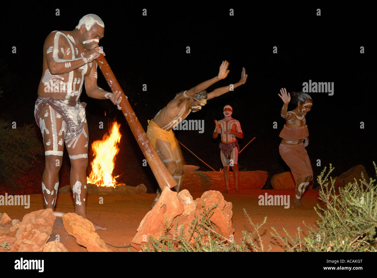Aborigines Kulturprogramm im Red Centre Dreaming, Alice Springs, Northern Territory, Australien Stockfoto