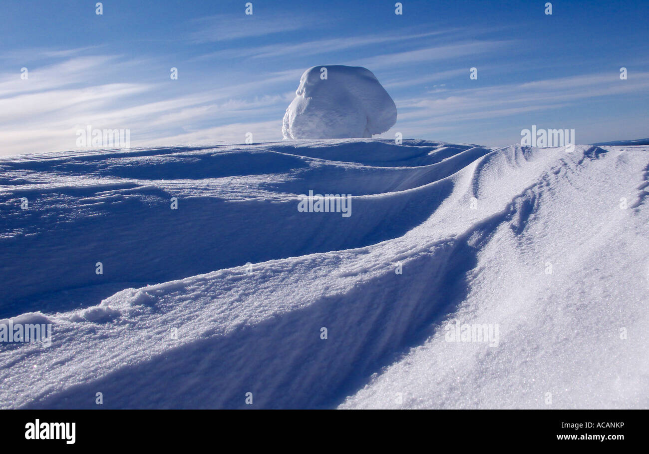 Schnee-Bildung, Akaskero Nature Resort, Akaslompolo, Kolari, Lappland, Finnland Stockfoto