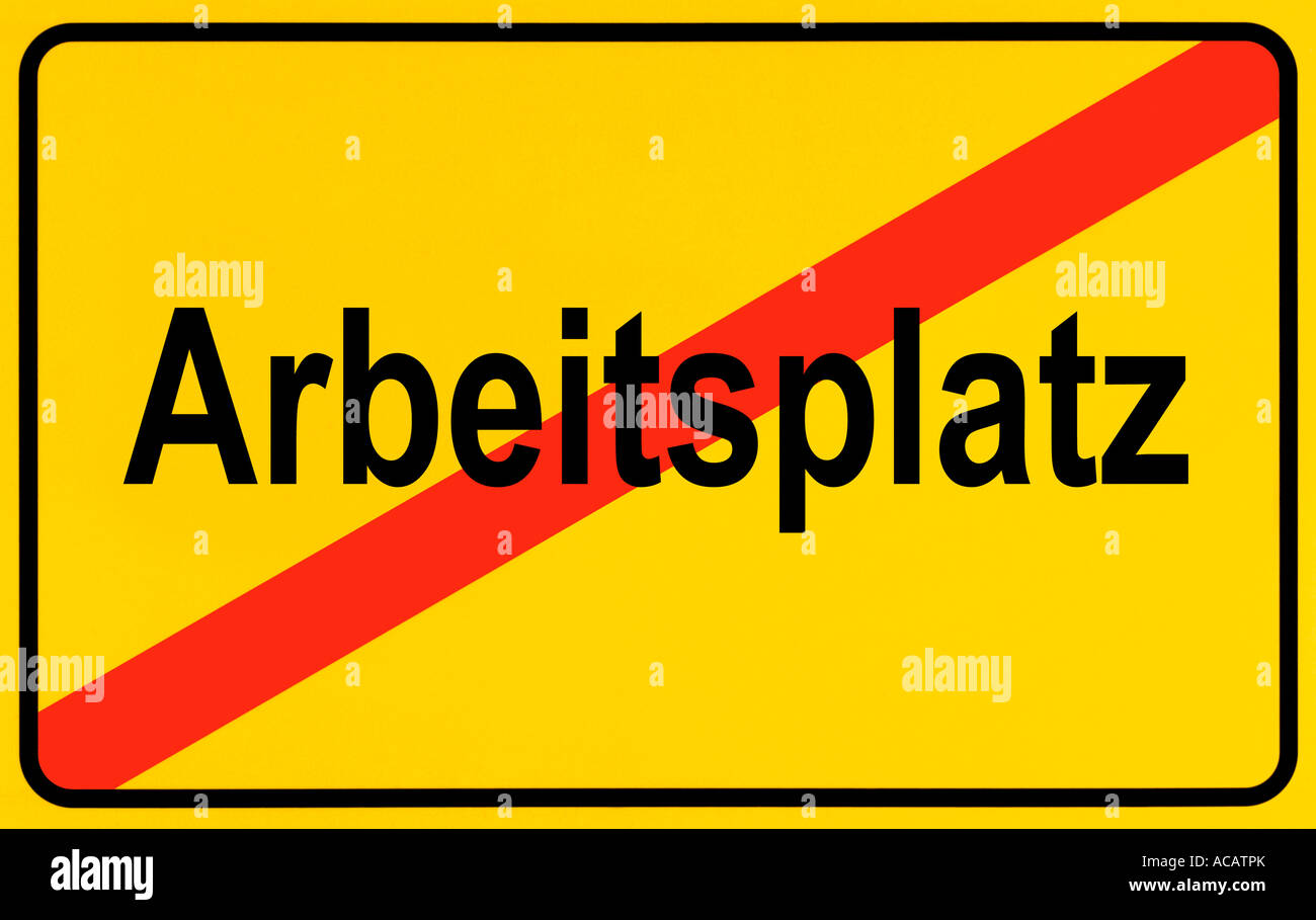 Deutsche Stadtgrenzen Zeichen symbolisiert Arbeitslosigkeit Stockfoto