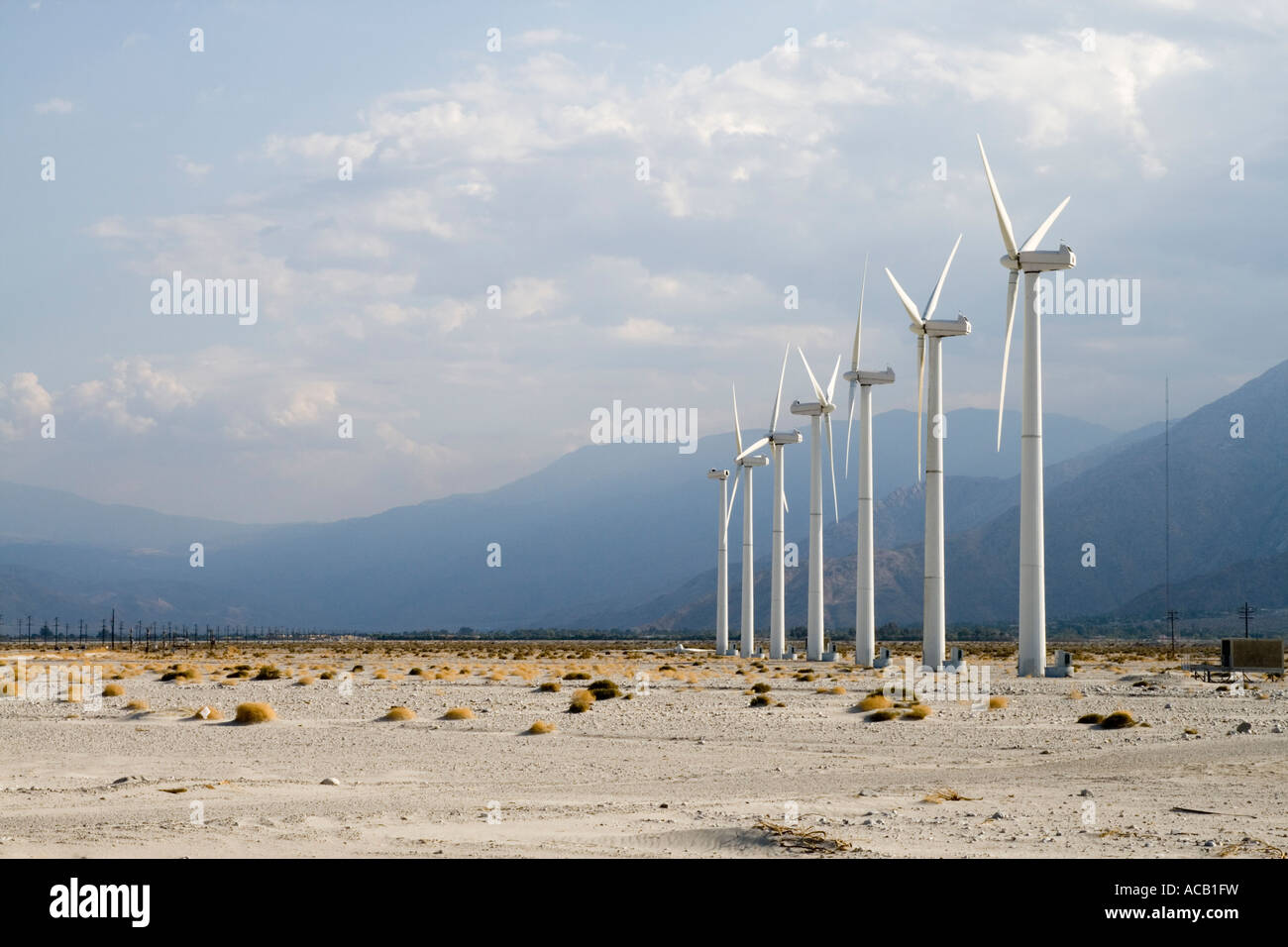 Palm Springs Windenergieanlagen Stockfoto