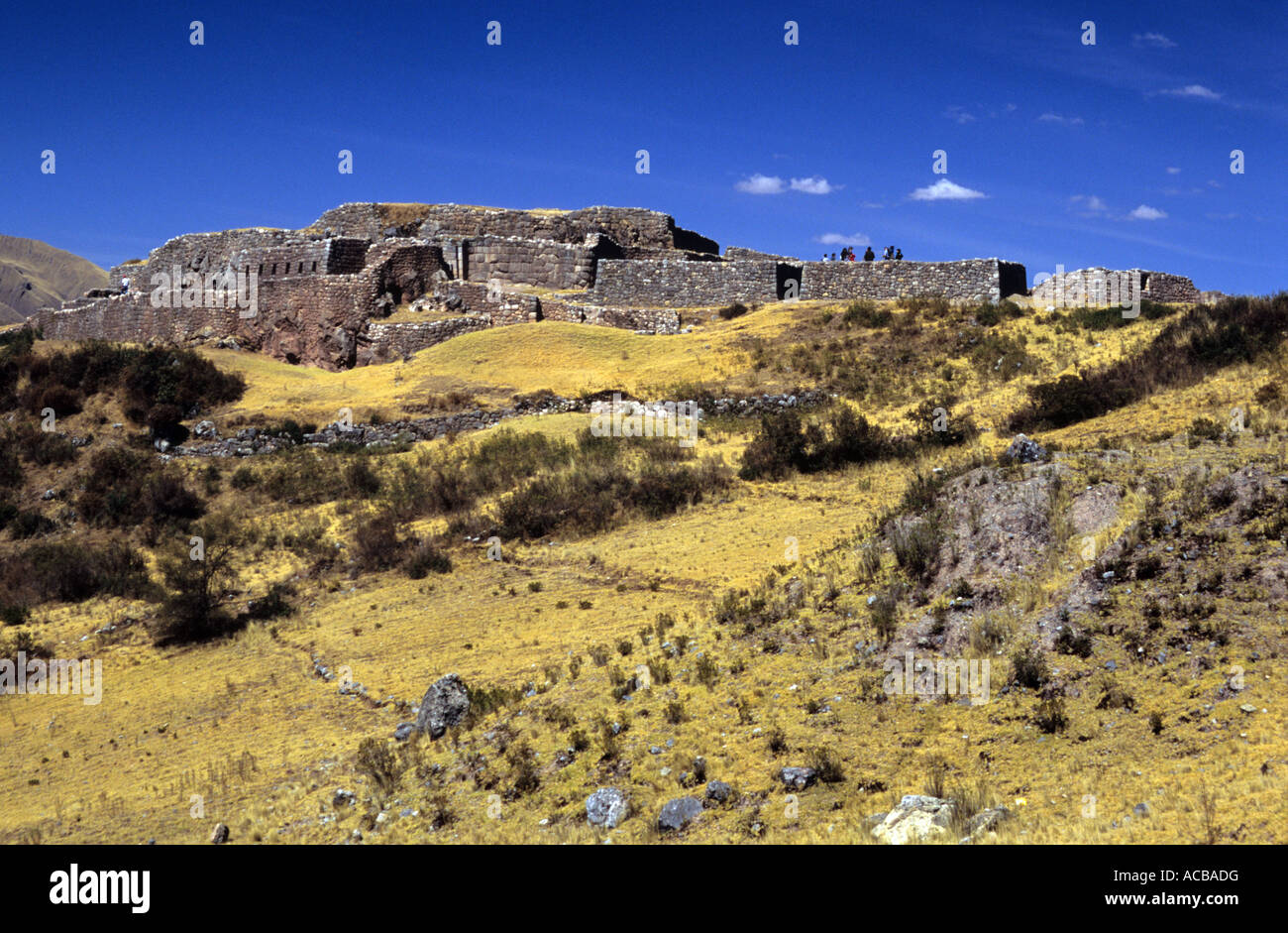 Inka-Ruinen in der Nähe von Cusco, Peru Stockfoto