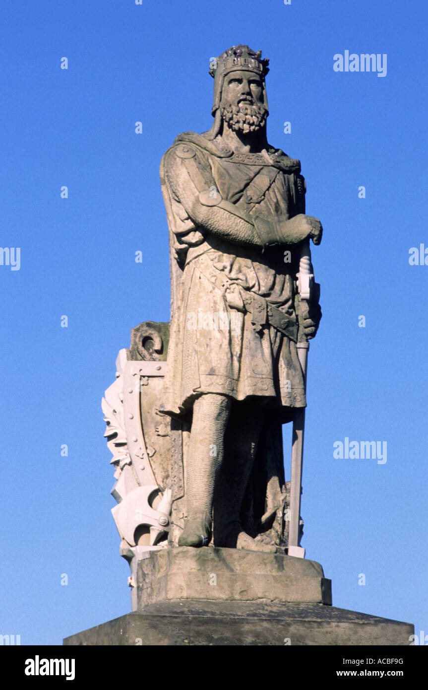 Robert der Bruce Statue, Stirling, Schottland, UK, Reisen, Tourismus, schottischer Geschichte Statuen König Könige Krieger Krieger Stockfoto