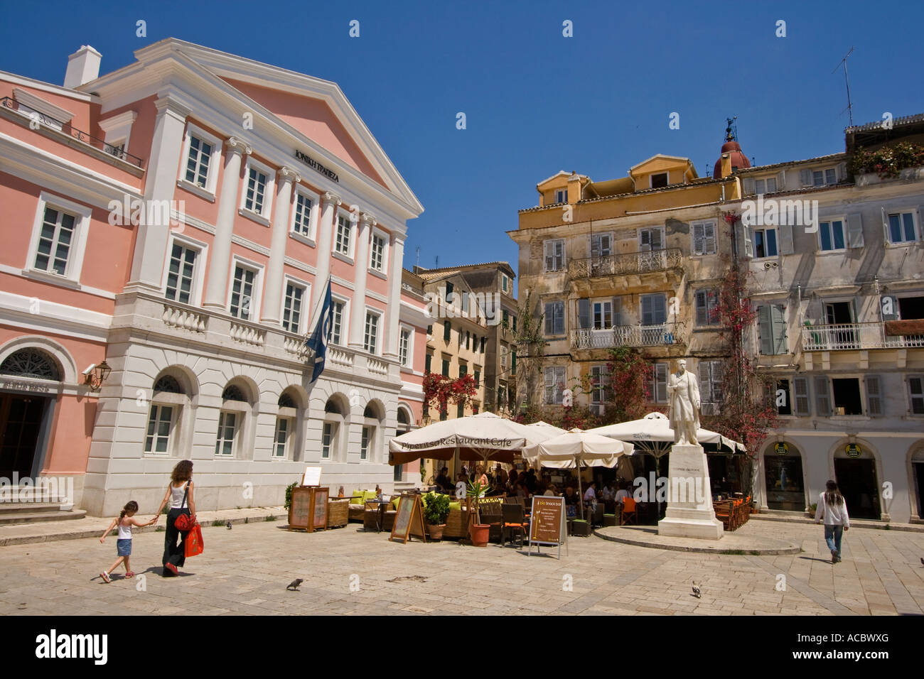 Insel Korfu Stadt Zentrum square Stockfoto