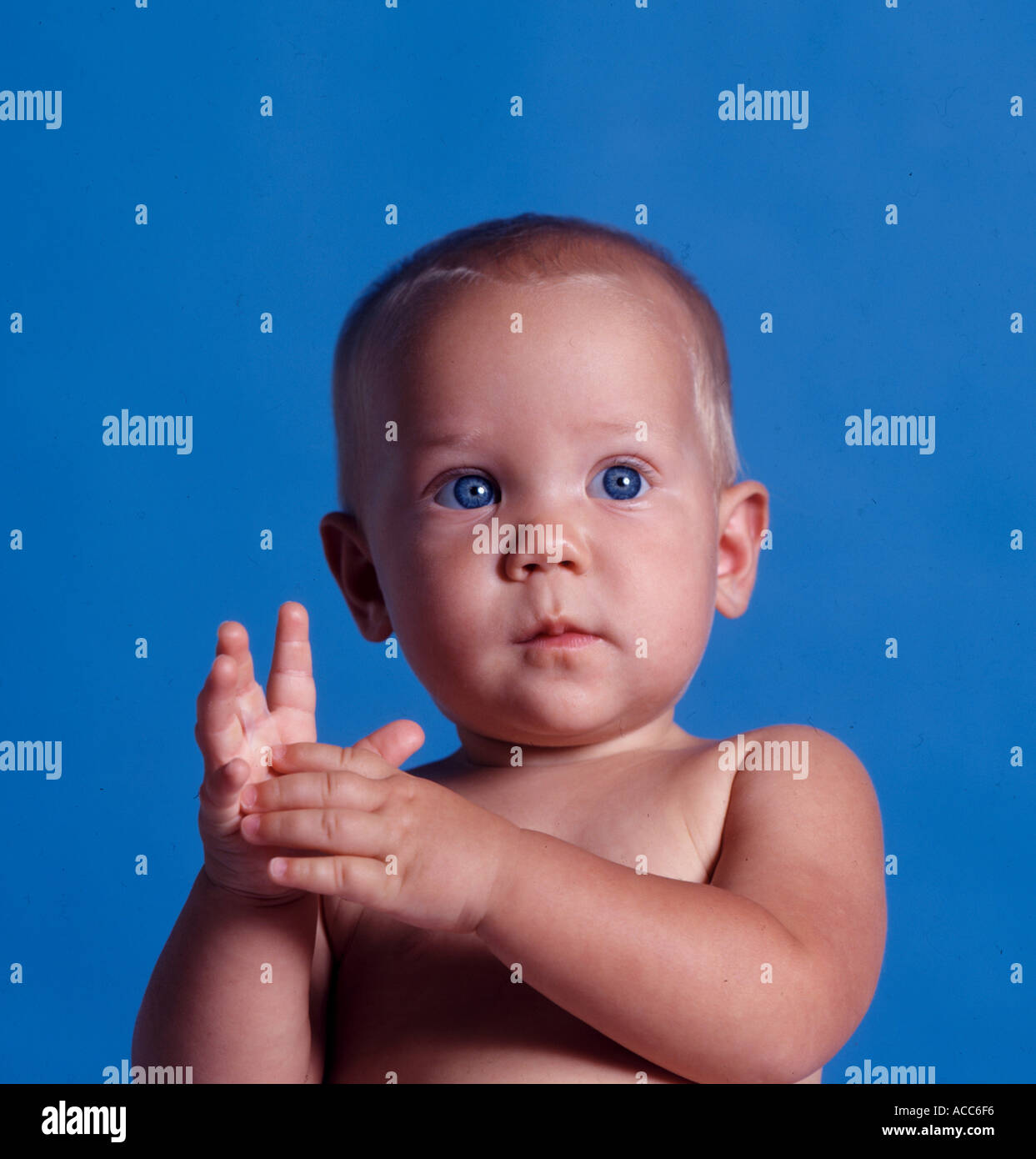 hellwach Baby closeup Stockfoto