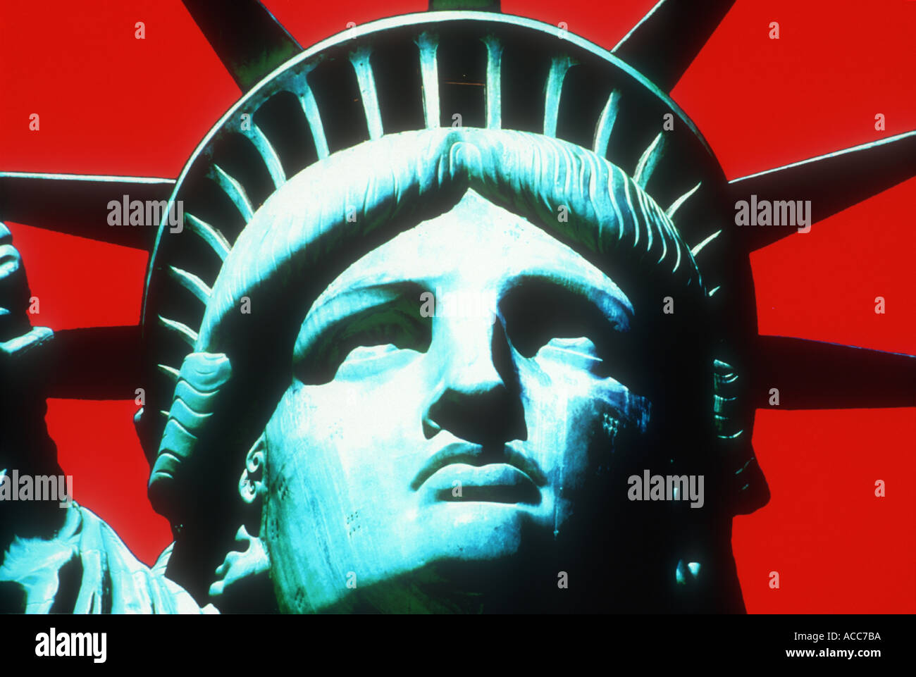 abstrakte Darstellung der New Yorker Freiheitsstatue USA closeup Stockfoto