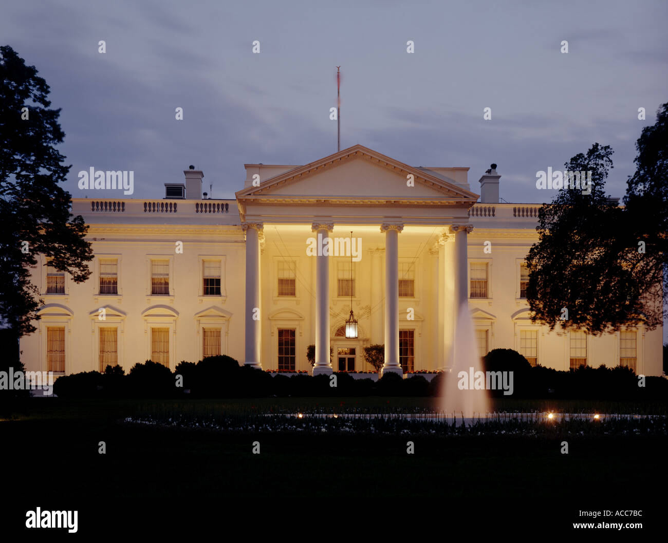 Presidential weiße Haus in Washington D C USA nachts Stockfoto