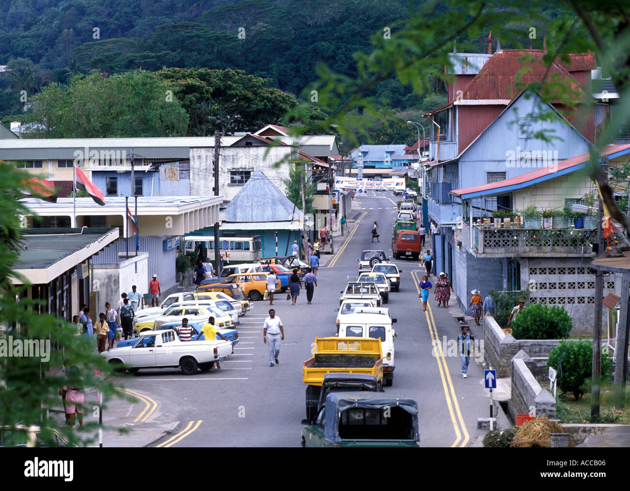 Albert Street in Victoria Insel Mahe Seychellen Afrika Stockfoto