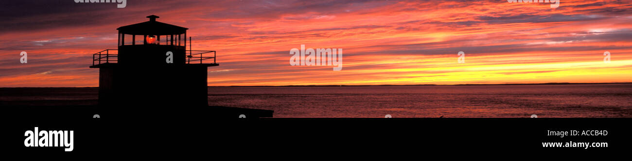 lange Eddy Point Leuchtturm an der Bay Of Fundy Stockfoto