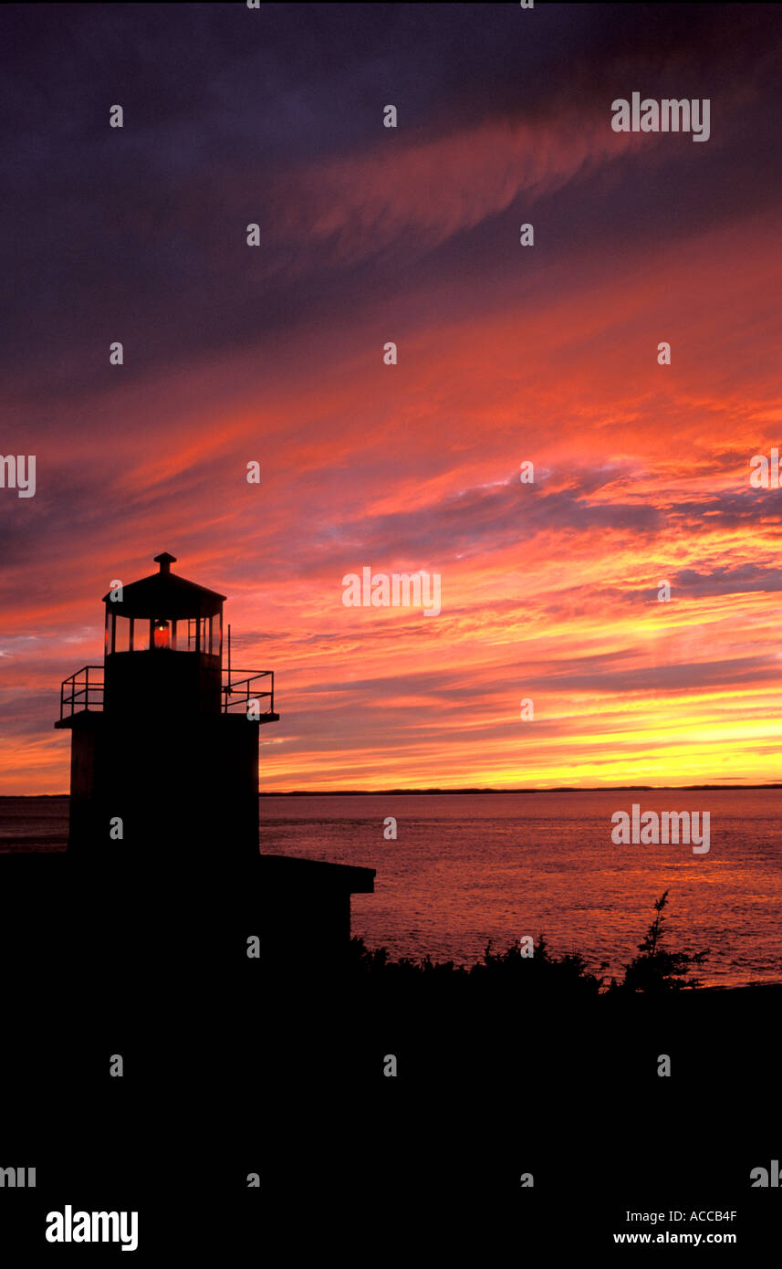 lange Eddy Point Leuchtturm an der Bay Of Fundy Stockfoto