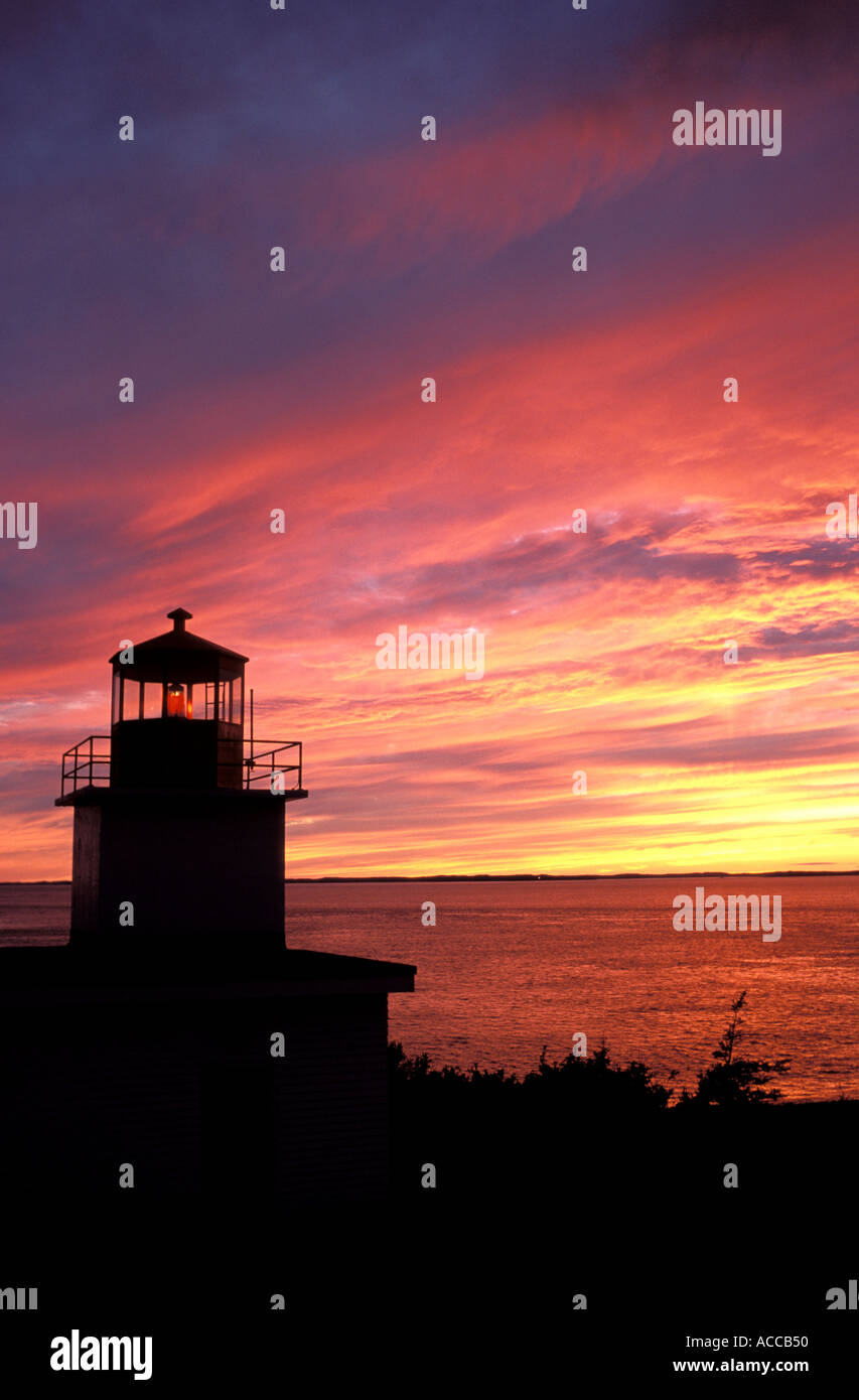 lange Eddy Point Leuchtturm an der Bay Of Fundy Stockfoto