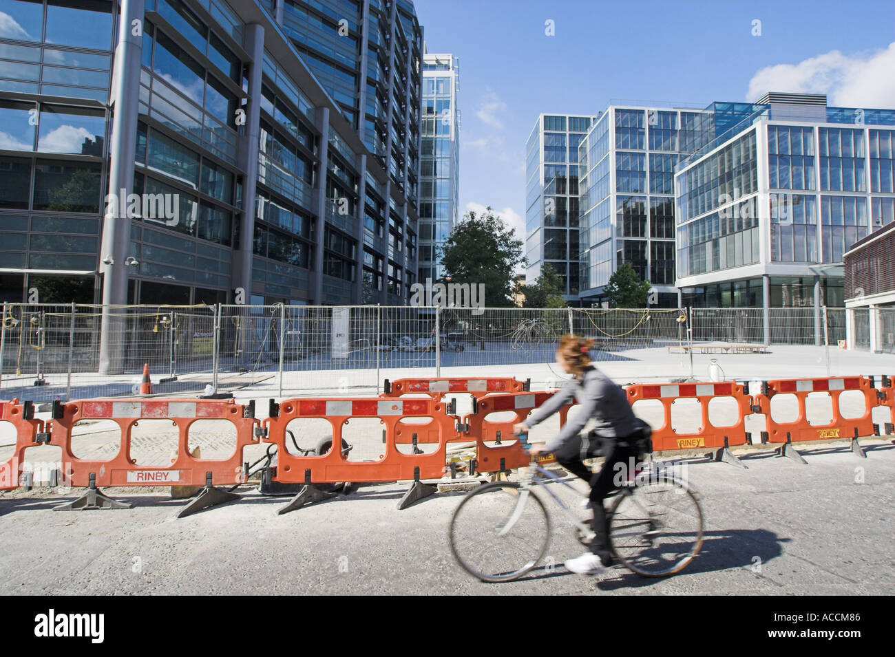 Sanierung und neue Büros im Broadgate Bankenviertel in London England Stockfoto