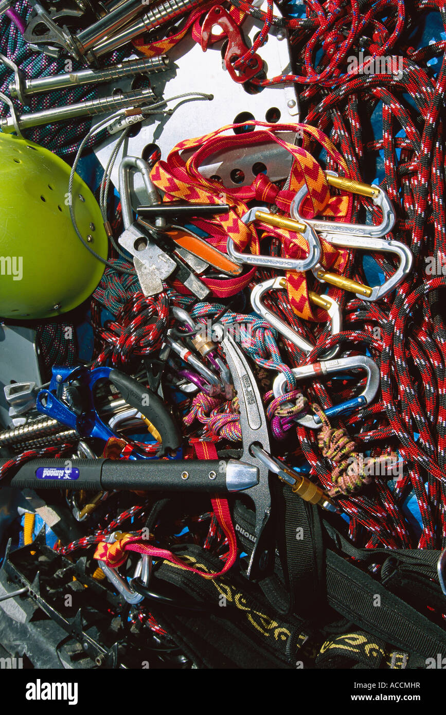 Kletterausrüstung. Stockfoto